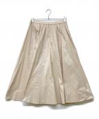 ANAYIアナイ）の古着「シャイニータフタギャザーフレア スカート」｜ベージュ