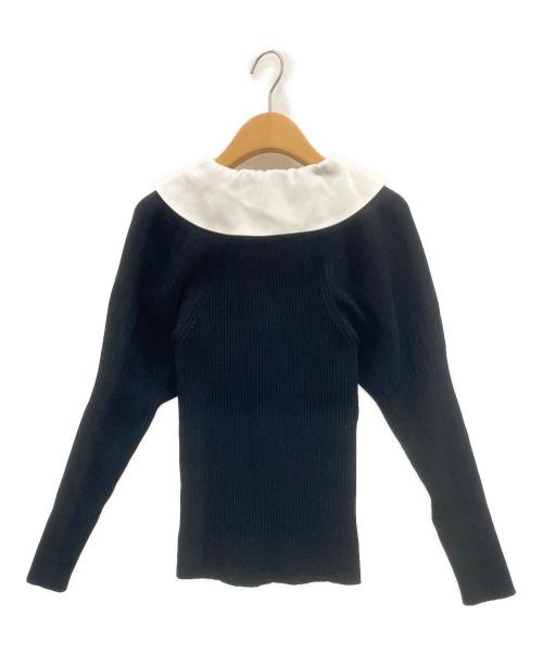 Sov.（ソブ）Sov. (ソブ) ビッグカラーデザインニット ブラック サイズ:38の古着・服飾アイテム