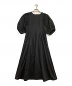 ANAYIアナイ）の古着「モクロディ刺繍袖ワンピース」｜ブラック