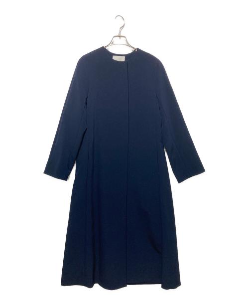 ANAYI（アナイ）ANAYI (アナイ) コンパクトストレッチノーカラーコート ネイビー サイズ:38の古着・服飾アイテム