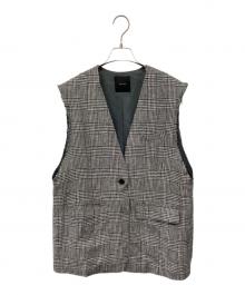 Spick and Span（スピック＆スパン）の古着「リネンスリーブレスオーバージャケット」｜ブラック