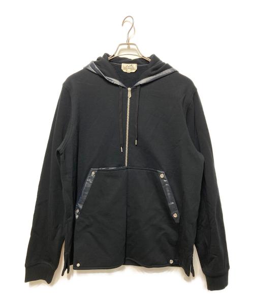 HERMES（エルメス）HERMES (エルメス) ダブルゲーム ジップパーカー ブラック サイズ:XLの古着・服飾アイテム