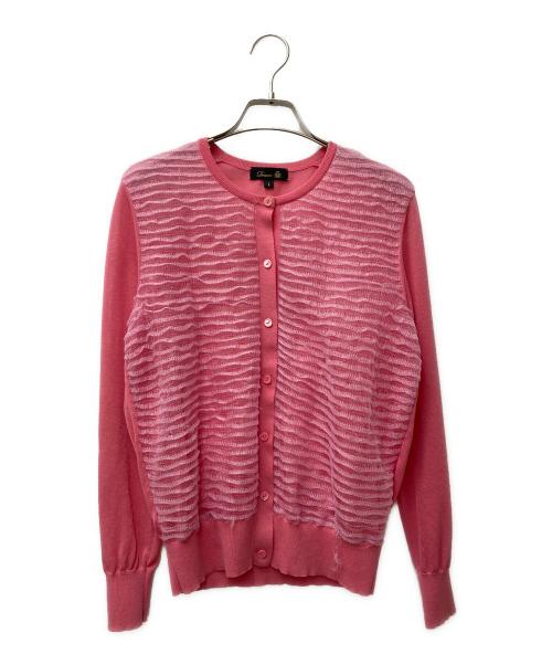 DRAWER（ドゥロワー）DRAWER (ドゥロワー) 18Gフリルクルーネックカ-ディガン 6515-106-0466 ピンク サイズ:1の古着・服飾アイテム