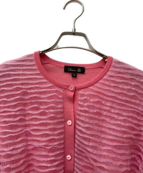 DRAWER（ドゥロワー）DRAWER (ドゥロワー) 18Gフリルクルーネックカ-ディガン 6515-106-0466 ピンク サイズ:1の古着・服飾アイテム