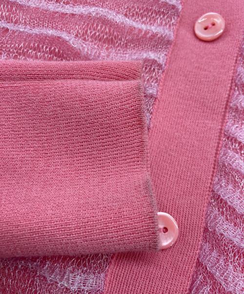 DRAWER（ドゥロワー）DRAWER (ドゥロワー) 18Gフリルクルーネックカ-ディガン 6515-106-0466 ピンク サイズ:1の古着・服飾アイテム