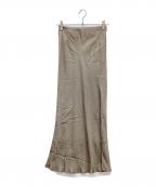 SACRAサクラ）の古着「ACETATE VINTAGE TWILL SKIRT　ツイルスカート」｜カーキ
