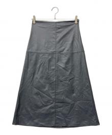 MaxMara LEISURE（マックスマーラレジャー）の古着「レザールック ジャージー スカート」｜グレー