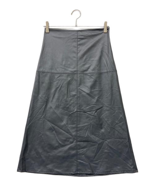 MaxMara LEISURE（マックスマーラレジャー）MaxMara LEISURE (マックスマーラレジャー) レザールック ジャージー スカート グレー サイズ:XSの古着・服飾アイテム