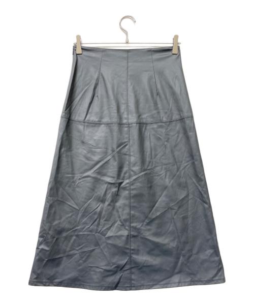MaxMara LEISURE（マックスマーラレジャー）MaxMara LEISURE (マックスマーラレジャー) レザールック ジャージー スカート グレー サイズ:XSの古着・服飾アイテム