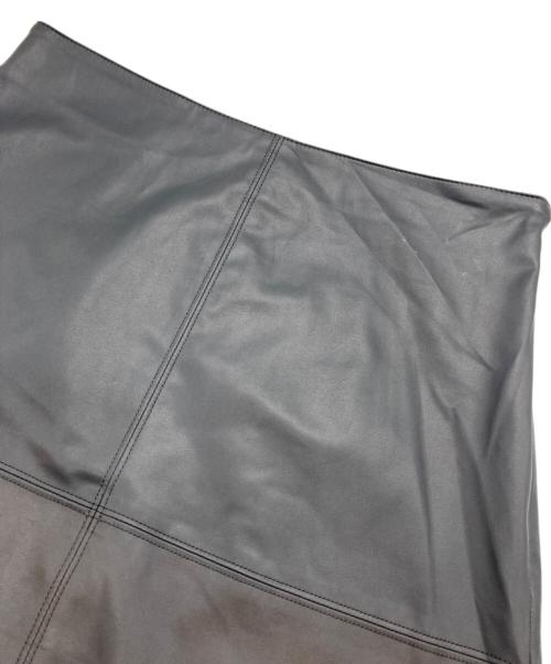 MaxMara LEISURE（マックスマーラレジャー）MaxMara LEISURE (マックスマーラレジャー) レザールック ジャージー スカート グレー サイズ:XSの古着・服飾アイテム