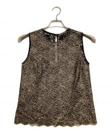Saint Laurent Paris（サンローランパリ）の古着「レースノースリーブブラウス」｜ブラック