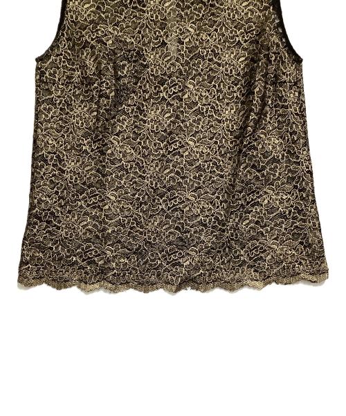 Saint Laurent Paris（サンローランパリ）Saint Laurent Paris (サンローランパリ) レースノースリーブブラウス ブラック サイズ:36の古着・服飾アイテム