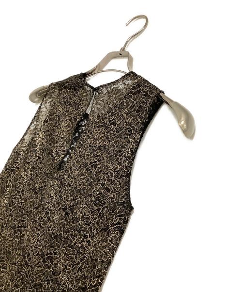 Saint Laurent Paris（サンローランパリ）Saint Laurent Paris (サンローランパリ) レースノースリーブブラウス ブラック サイズ:36の古着・服飾アイテム