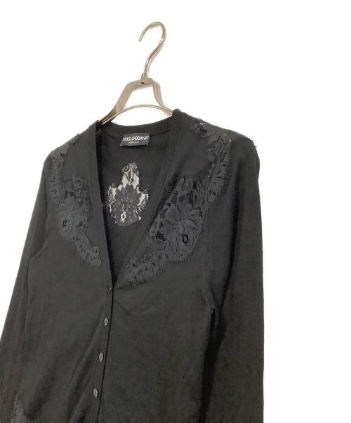 DOLCE & GABBANA（ドルチェ＆ガッバーナ）DOLCE & GABBANA (ドルチェ＆ガッバーナ) シルクレースカーディガン ブラック サイズ:36の古着・服飾アイテム
