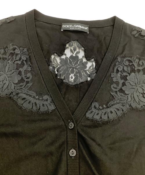 DOLCE & GABBANA（ドルチェ＆ガッバーナ）DOLCE & GABBANA (ドルチェ＆ガッバーナ) シルクレースカーディガン ブラック サイズ:36の古着・服飾アイテム