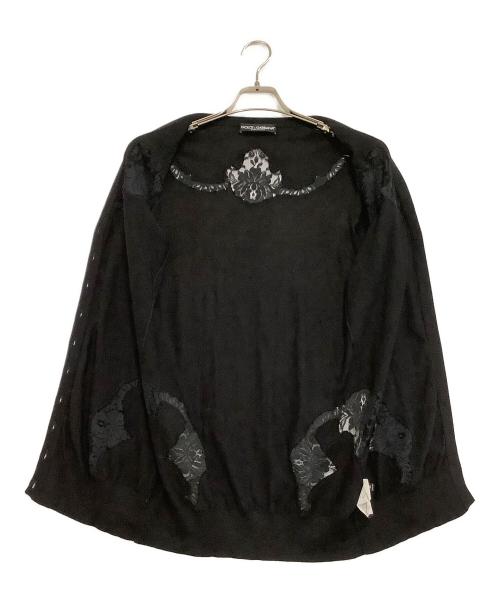 DOLCE & GABBANA（ドルチェ＆ガッバーナ）DOLCE & GABBANA (ドルチェ＆ガッバーナ) シルクレースカーディガン ブラック サイズ:36の古着・服飾アイテム
