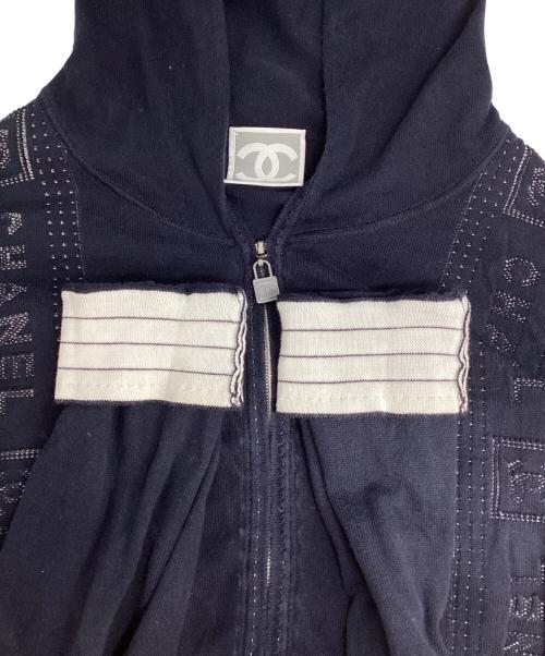 CHANEL（シャネル）CHANEL (シャネル) ニットパーカー ネイビー サイズ:36の古着・服飾アイテム