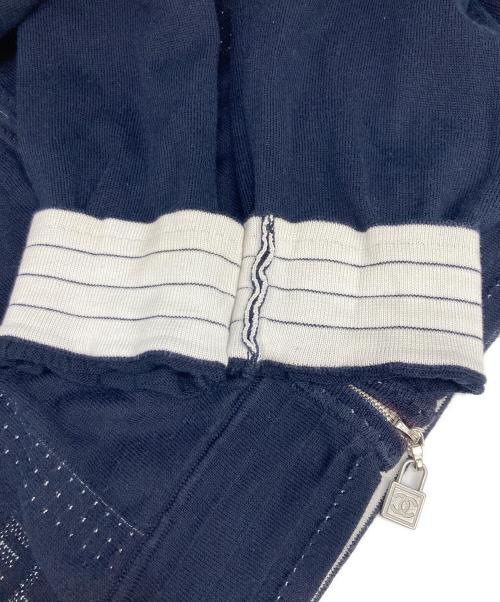 CHANEL（シャネル）CHANEL (シャネル) ニットパーカー ネイビー サイズ:36の古着・服飾アイテム
