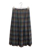 AURALEEオーラリー）の古着「SUPER LIGHT WOOL CHECK PLEATED SKIRT」｜ブラウン
