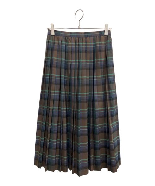 AURALEE（オーラリー）AURALEE (オーラリー) SUPER LIGHT WOOL CHECK PLEATED SKIRT ブラウン サイズ:SIZE 1の古着・服飾アイテム