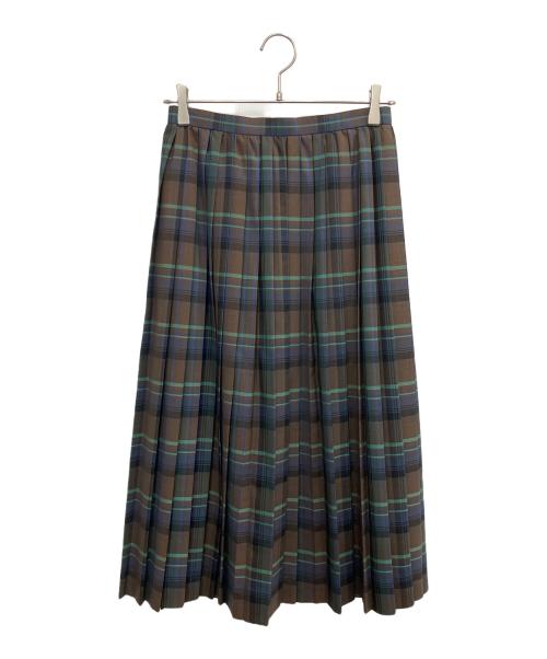 AURALEE（オーラリー）AURALEE (オーラリー) SUPER LIGHT WOOL CHECK PLEATED SKIRT ブラウン サイズ:SIZE 1の古着・服飾アイテム
