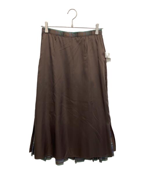 AURALEE（オーラリー）AURALEE (オーラリー) SUPER LIGHT WOOL CHECK PLEATED SKIRT ブラウン サイズ:SIZE 1の古着・服飾アイテム
