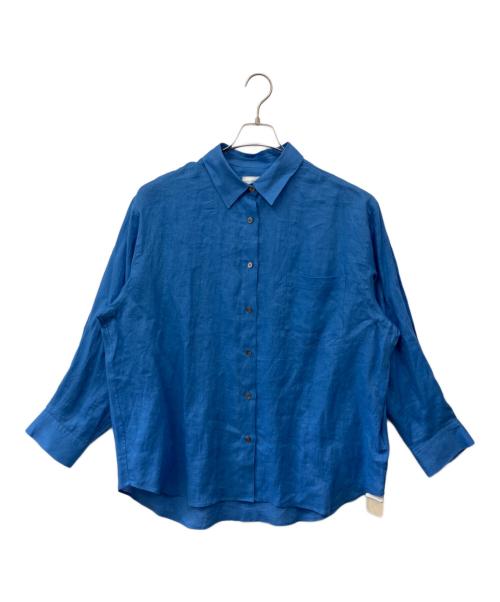 INED（イネド）INED (イネド) リネンレギュラーカラーシャツ ブルー サイズ:15の古着・服飾アイテム