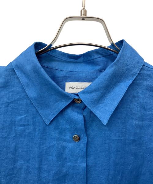 INED（イネド）INED (イネド) リネンレギュラーカラーシャツ ブルー サイズ:15の古着・服飾アイテム