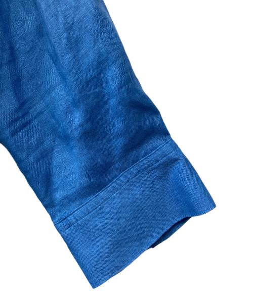 INED（イネド）INED (イネド) リネンレギュラーカラーシャツ ブルー サイズ:15の古着・服飾アイテム