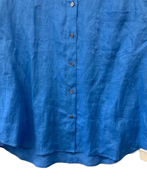 INED（イネド）INED (イネド) リネンレギュラーカラーシャツ ブルー サイズ:15の古着・服飾アイテム