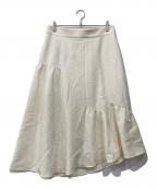 M Maglie le cassettoエム マーリエ ル カセット）の古着「フラワージャガードアシメスカート」｜アイボリー