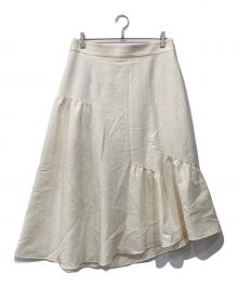 M Maglie le cassetto（エム マーリエ ル カセット）の古着「フラワージャガードアシメスカート」｜アイボリー