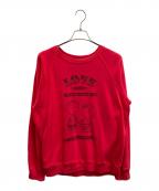 MARC JACOBS×PEANUTSマークジェイコブズ×ピーナッツ）の古着「ダメージ加工ラグランスウェット」｜レッド