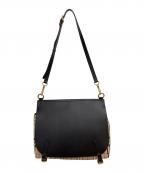 BURBERRYバーバリー）の古着「ブライドルメッセンジャーバッグ」｜ブラック×ベージュ