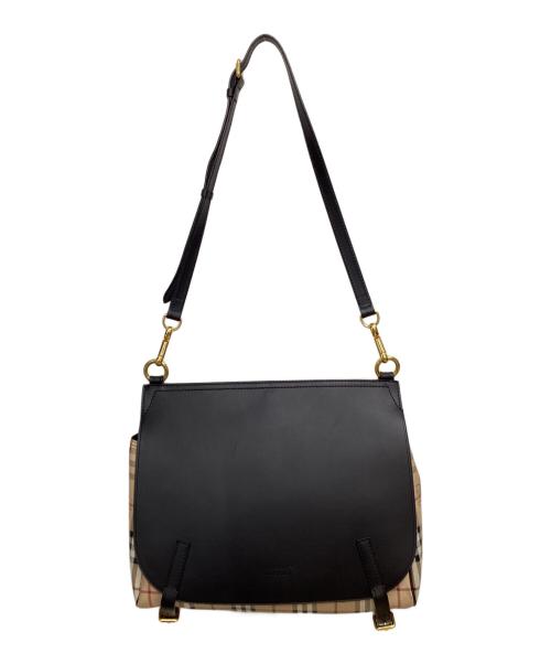 BURBERRY（バーバリー）BURBERRY (バーバリー) ブライドルメッセンジャーバッグ ブラック×ベージュの古着・服飾アイテム