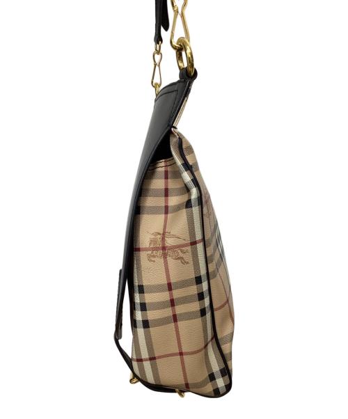 BURBERRY（バーバリー）BURBERRY (バーバリー) ブライドルメッセンジャーバッグ ブラック×ベージュの古着・服飾アイテム