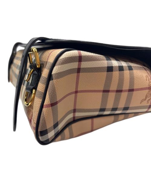 BURBERRY（バーバリー）BURBERRY (バーバリー) ブライドルメッセンジャーバッグ ブラック×ベージュの古着・服飾アイテム