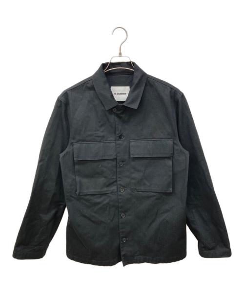 JIL SANDER+（ジルサンダープラス）JIL SANDER+ (ジルサンダープラス) オーバーサイズツイルシャツ ブラック サイズ:46の古着・服飾アイテム