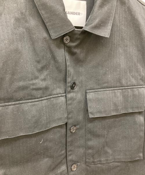 JIL SANDER+（ジルサンダープラス）JIL SANDER+ (ジルサンダープラス) オーバーサイズツイルシャツ ブラック サイズ:46の古着・服飾アイテム