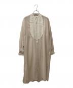 HYKEハイク）の古着「バンドカラーロングワンピース　221-16129」｜ベージュ