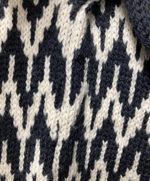 GUERNSEY WOOLLENS（ガンジーウーレンズ）GUERNSEY WOOLLENS (ガンジーウーレンズ) 別注ノルディックニットプルオーバー ブラック×ホワイト サイズ:Ｌの古着・服飾アイテム