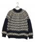 GUERNSEY WOOLLENS（ガンジーウーレンズ）の古着「別注ノルディックニットプルオーバー」｜ブラック×ホワイト