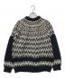 GUERNSEY WOOLLENS (ガンジーウーレンズ) 別注ノルディックニットプルオーバー ブラック×ホワイト サイズ:Ｌ：6000円