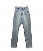 YANUKヤヌーク）の古着「ハイウエスト スリムテーパード デニムパンツ」｜インディゴ