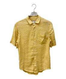 ROLD SKOV（ロードスコフ）の古着「リネンブレンド半袖シャツ」｜イエロー
