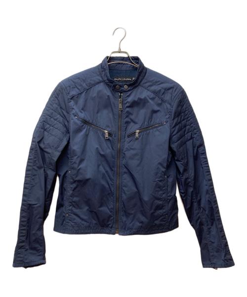 RALPH LAUREN（ラルフローレン）RALPH LAUREN (ラルフローレン) ナイロンライダースジャケット ネイビー サイズ:Mの古着・服飾アイテム