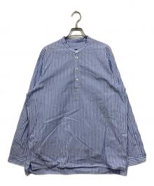 ATON（エイトン）の古着「バンドカラーシャツ」｜ブルー