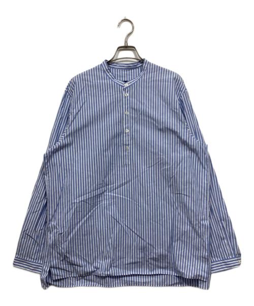 ATON（エイトン）ATON (エイトン) バンドカラーシャツ ブルー サイズ:4の古着・服飾アイテム