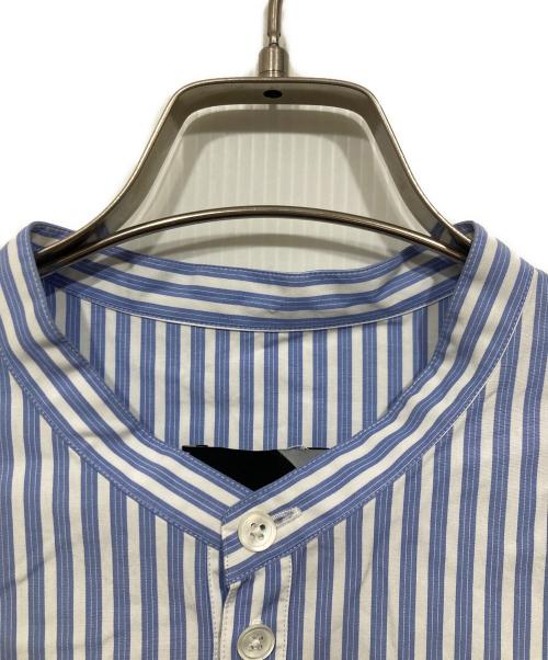 ATON（エイトン）ATON (エイトン) バンドカラーシャツ ブルー サイズ:4の古着・服飾アイテム