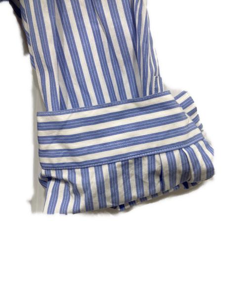 ATON（エイトン）ATON (エイトン) バンドカラーシャツ ブルー サイズ:4の古着・服飾アイテム